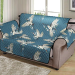 Flying Crane Bird Pattern Print Loveseat Protector