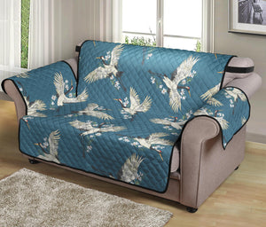 Flying Crane Bird Pattern Print Loveseat Protector