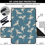 Flying Crane Bird Pattern Print Loveseat Protector