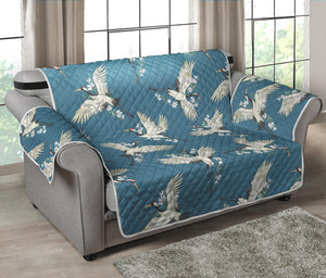 Flying Crane Bird Pattern Print Loveseat Protector