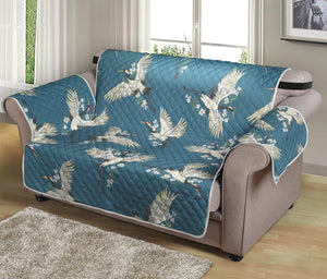 Flying Crane Bird Pattern Print Loveseat Protector