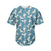 Flying Crane Bird Pattern Print Men's Baseball Jersey