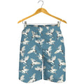 Flying Crane Bird Pattern Print Men's Shorts