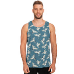 Flying Crane Bird Pattern Print Men's Tank Top