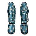 Flying Crane Bird Pattern Print Muay Thai Shin Guards