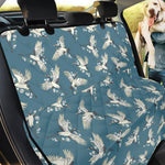 Flying Crane Bird Pattern Print Pet Car Back Seat Cover