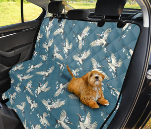 Flying Crane Bird Pattern Print Pet Car Back Seat Cover