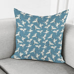 Flying Crane Bird Pattern Print Pillow Cover