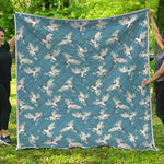 Flying Crane Bird Pattern Print Quilt