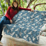 Flying Crane Bird Pattern Print Quilt