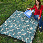 Flying Crane Bird Pattern Print Quilt