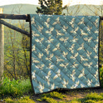 Flying Crane Bird Pattern Print Quilt