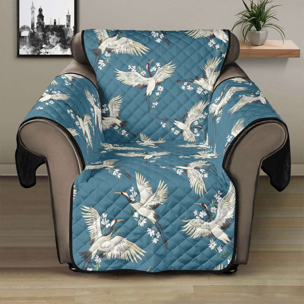 Flying Crane Bird Pattern Print Recliner Protector