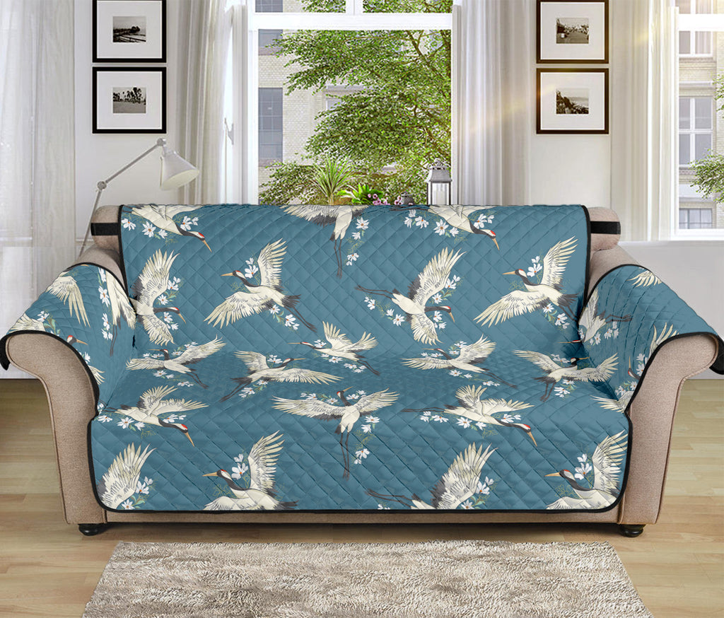 Flying Crane Bird Pattern Print Sofa Protector