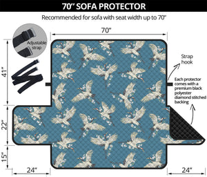 Flying Crane Bird Pattern Print Sofa Protector