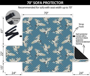 Flying Crane Bird Pattern Print Sofa Protector