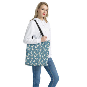 Flying Crane Bird Pattern Print Tote Bag