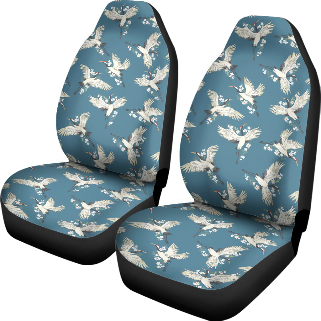 Flying Crane Bird Pattern Print Universal Fit Car Seat Covers