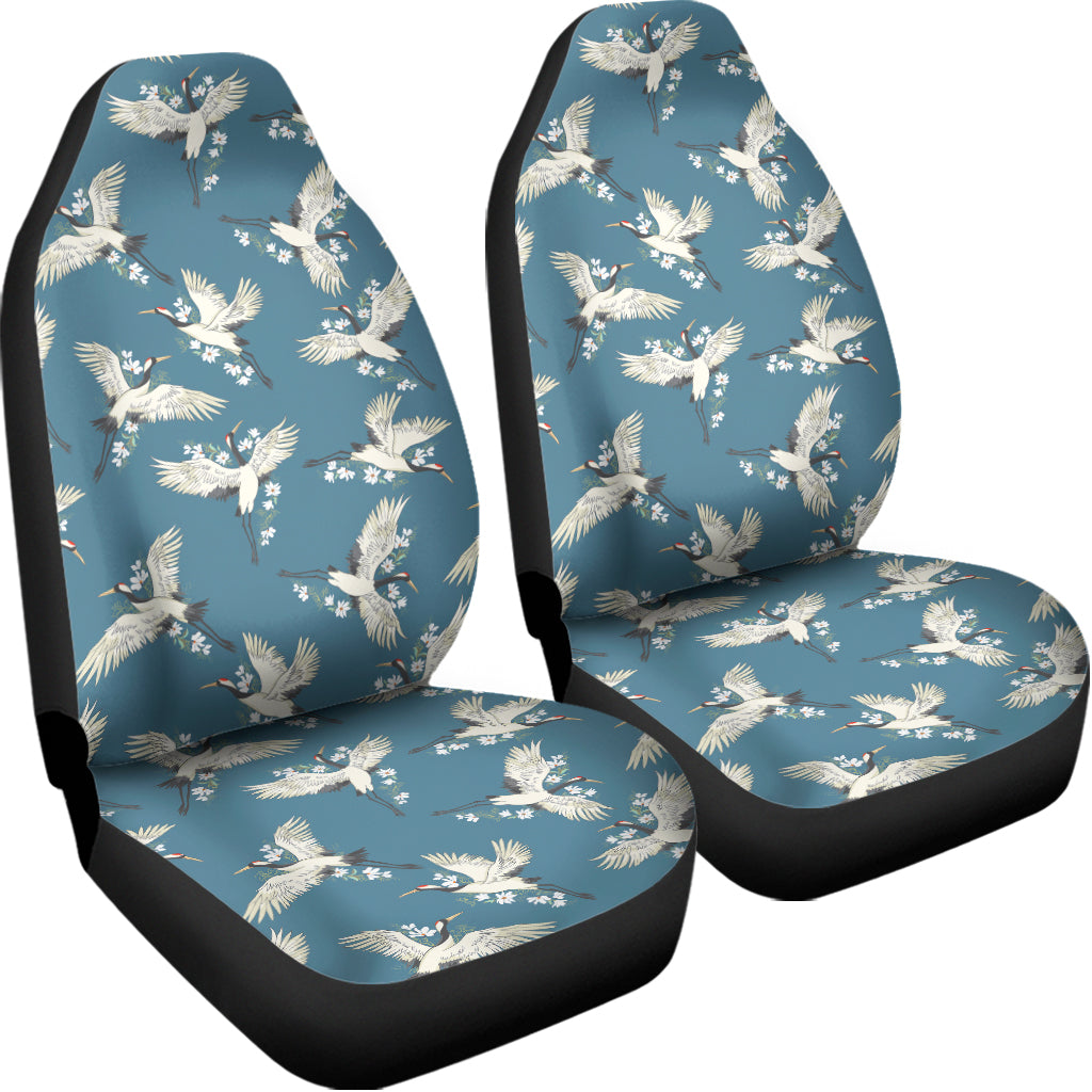 Flying Crane Bird Pattern Print Universal Fit Car Seat Covers