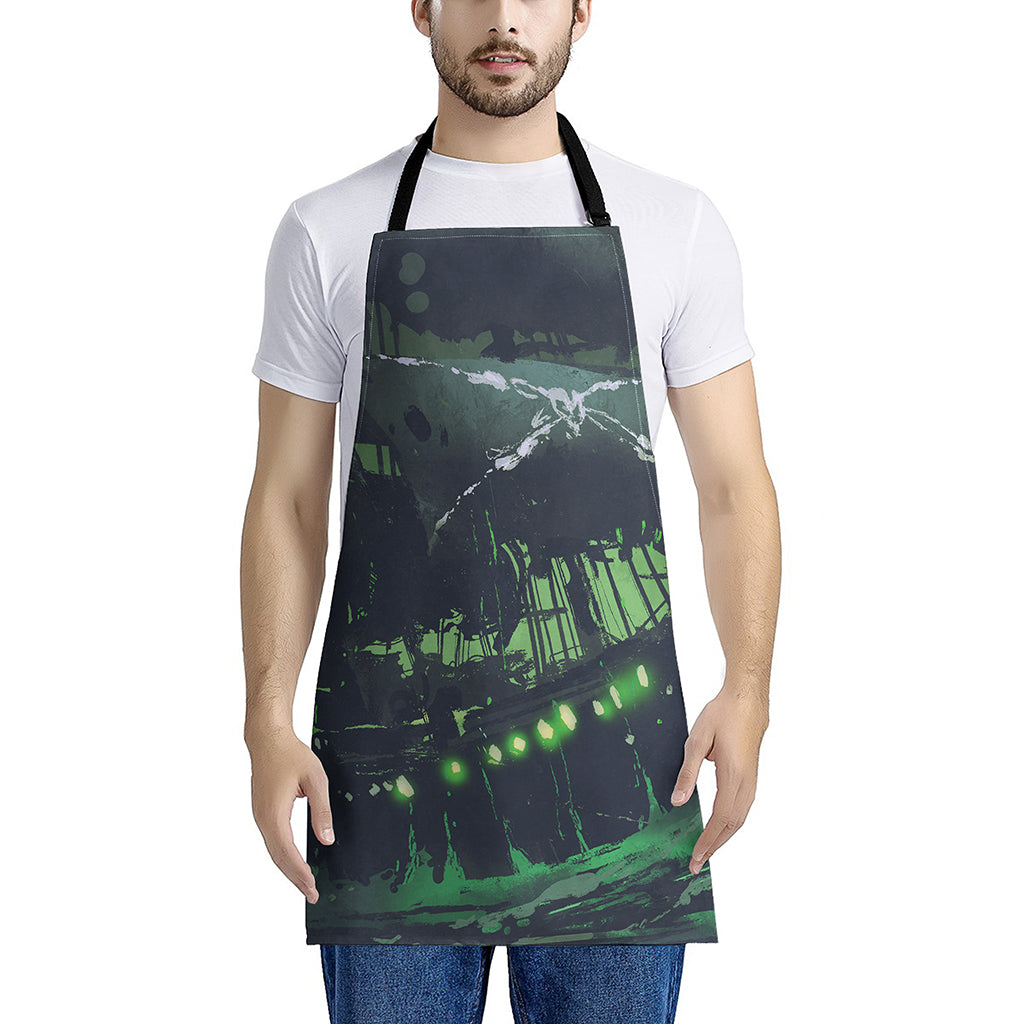 Flying Dutchman Ghost Pirate Ship Print Apron