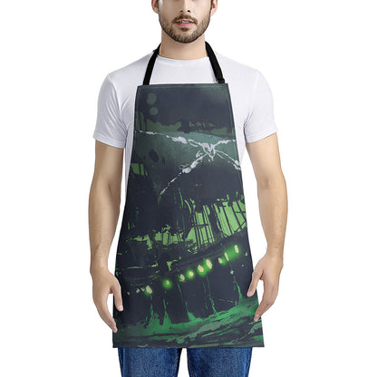 Flying Dutchman Ghost Pirate Ship Print Apron