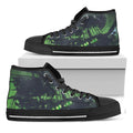 Flying Dutchman Ghost Pirate Ship Print Black High Top Sneakers