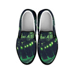 Flying Dutchman Ghost Pirate Ship Print Black Slip On Shoes