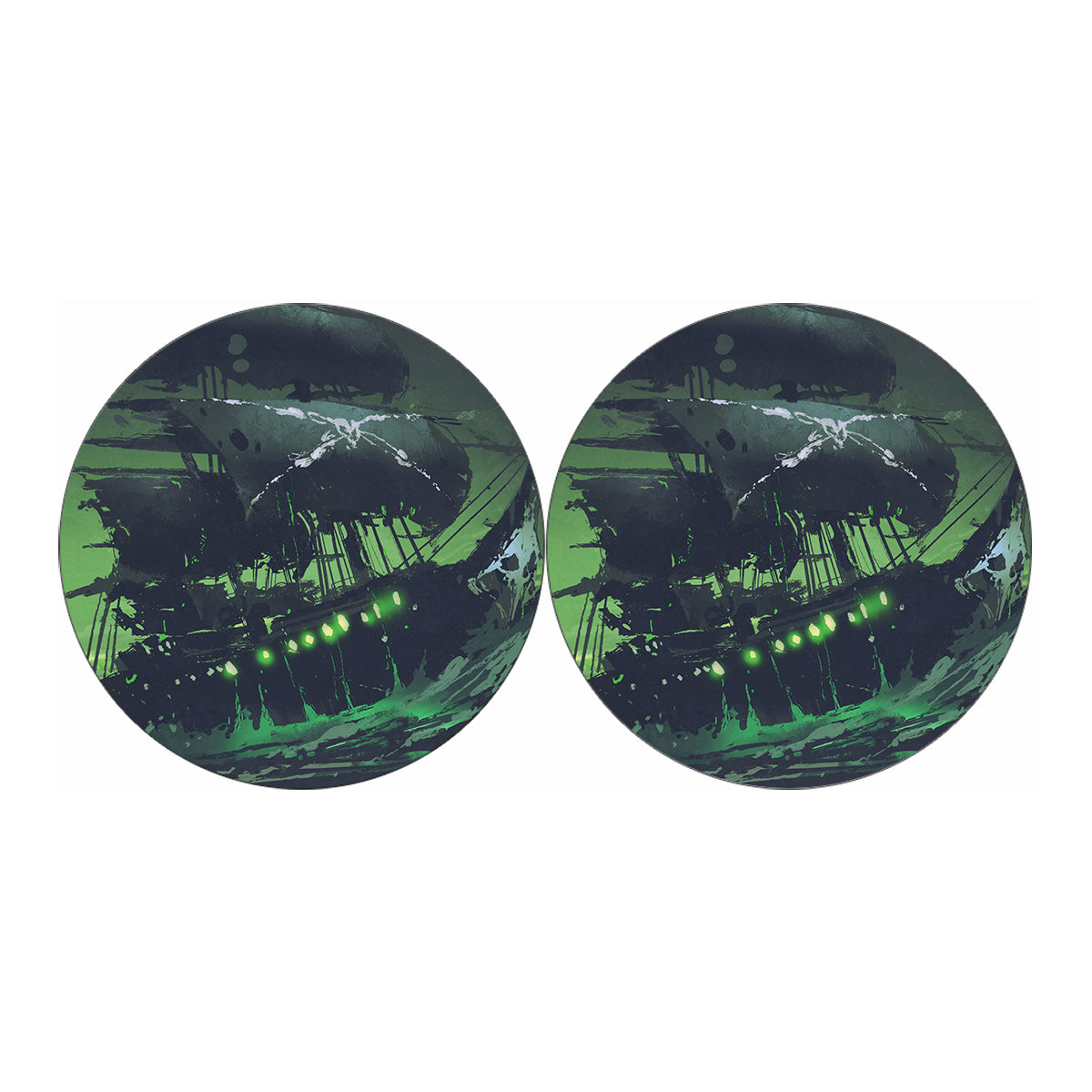 Flying Dutchman Ghost Pirate Ship Print Car Coasters