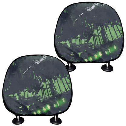 Flying Dutchman Ghost Pirate Ship Print Car Headrest Covers