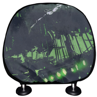 Flying Dutchman Ghost Pirate Ship Print Car Headrest Covers