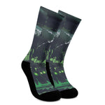 Flying Dutchman Ghost Pirate Ship Print Crew Socks