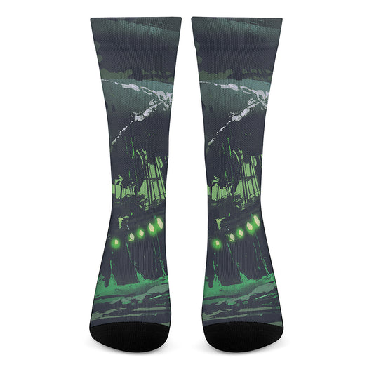 Flying Dutchman Ghost Pirate Ship Print Crew Socks
