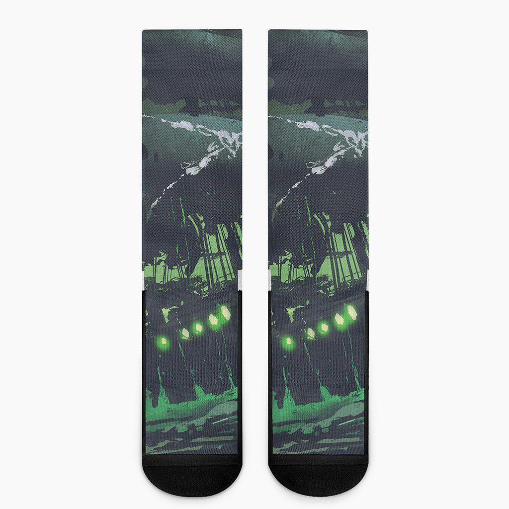 Flying Dutchman Ghost Pirate Ship Print Crew Socks