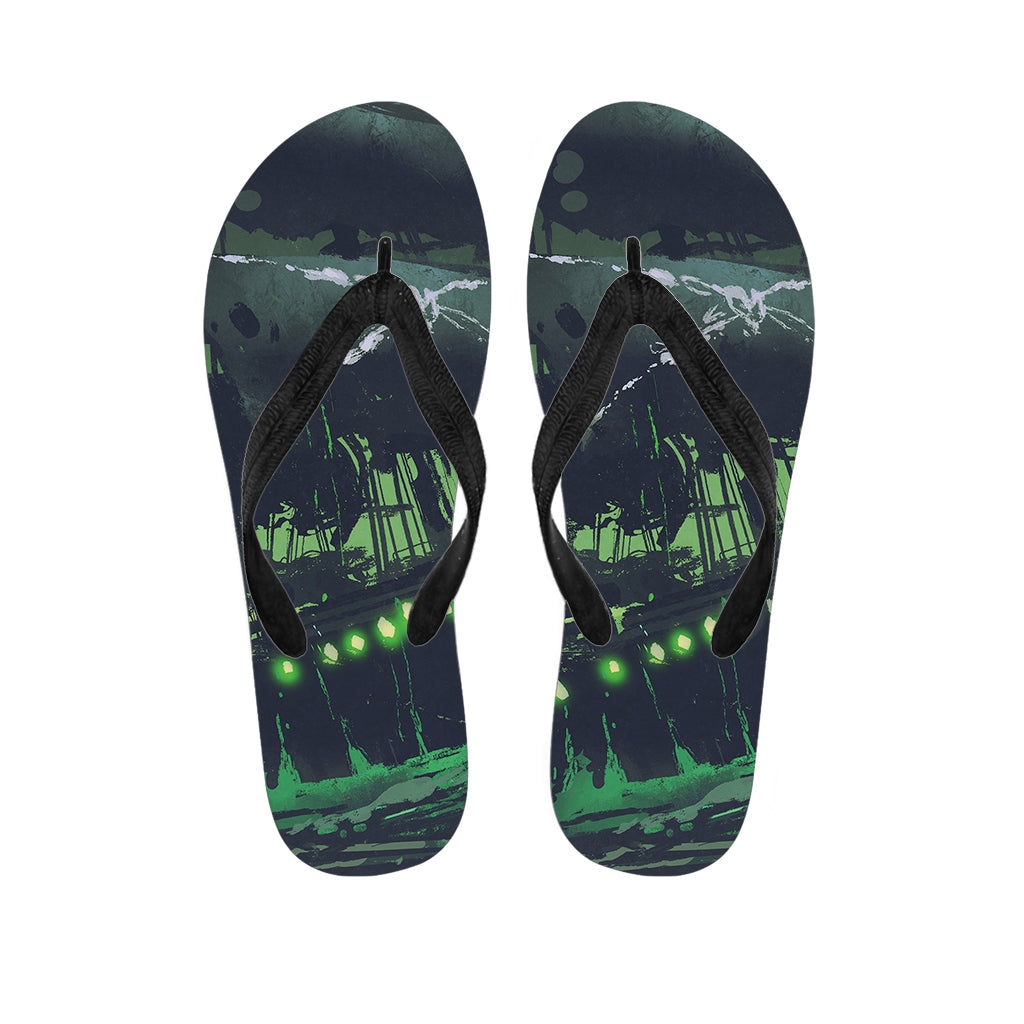 Flying Dutchman Ghost Pirate Ship Print Flip Flops