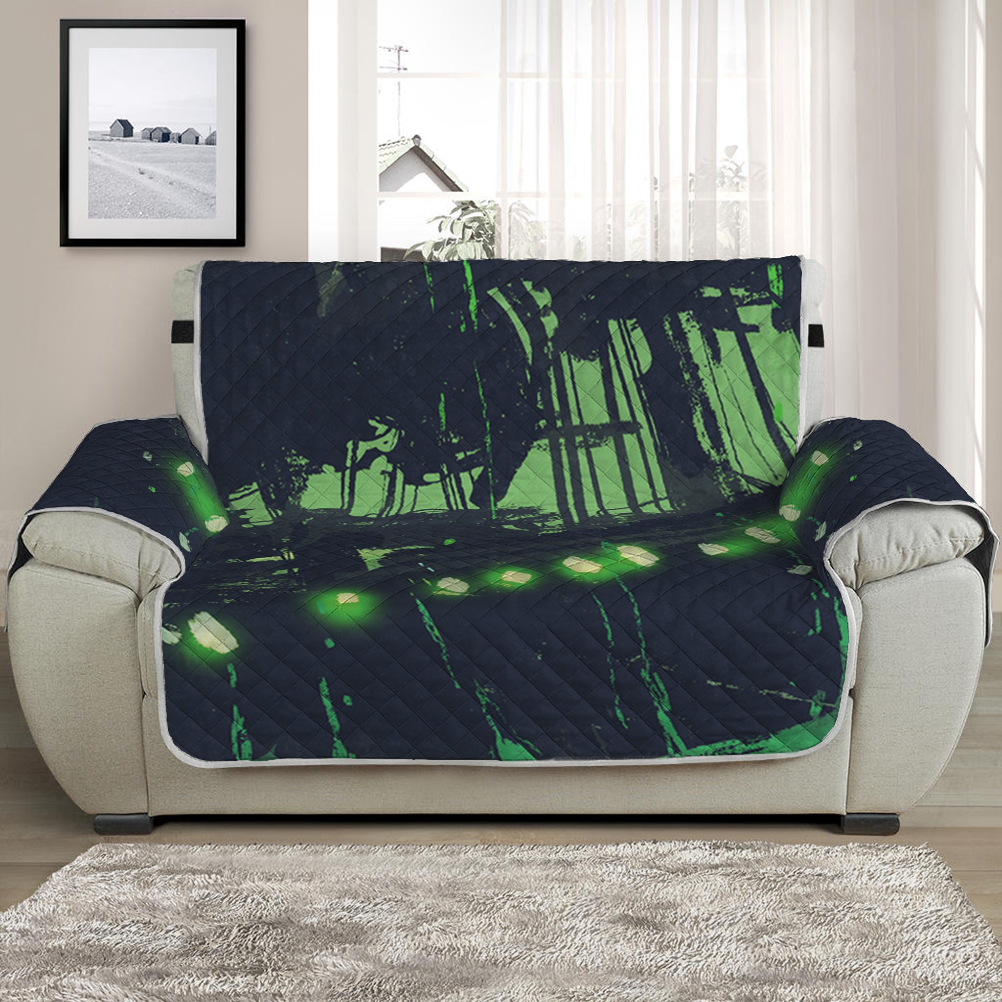 Flying Dutchman Ghost Pirate Ship Print Half Sofa Protector