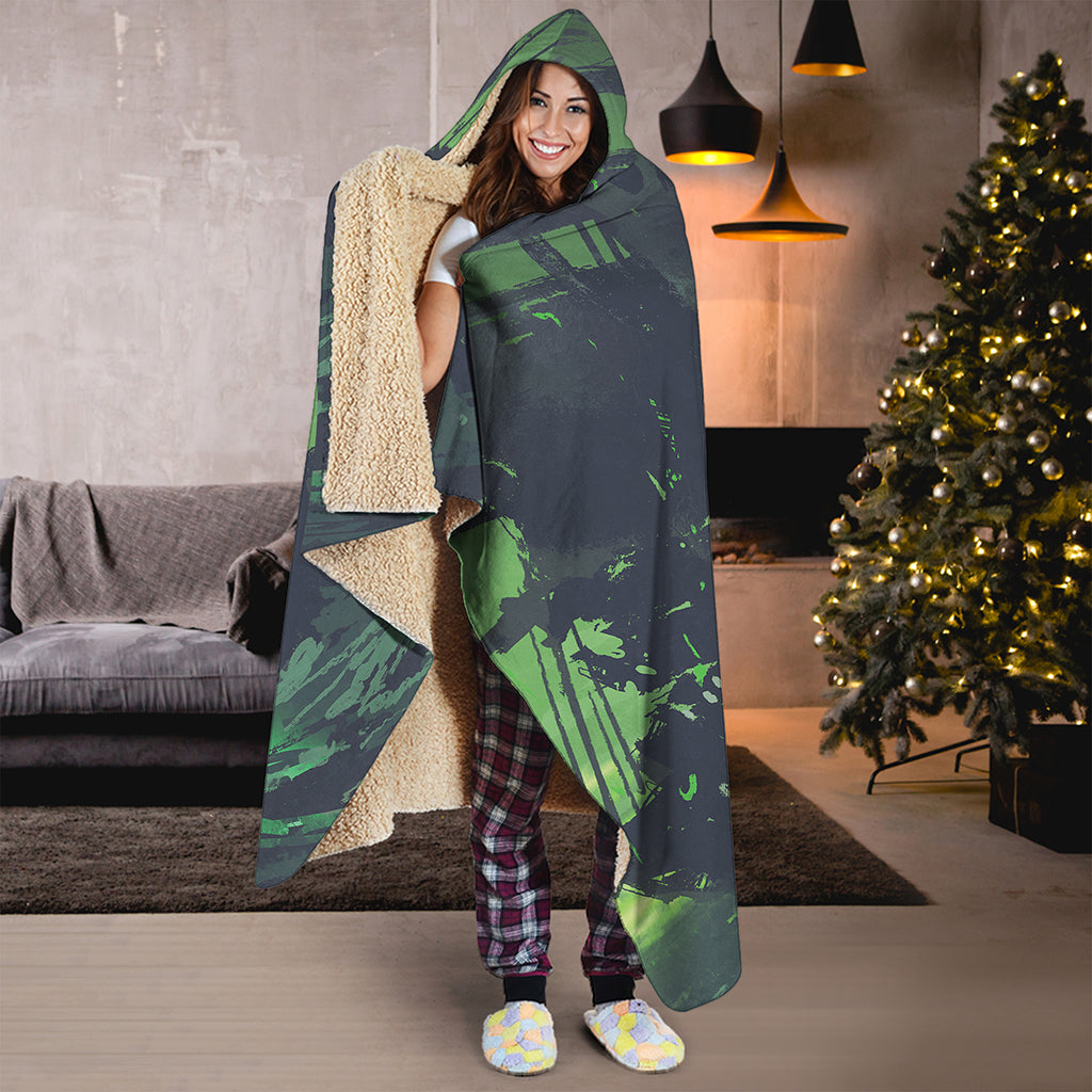 Flying Dutchman Ghost Pirate Ship Print Hooded Blanket