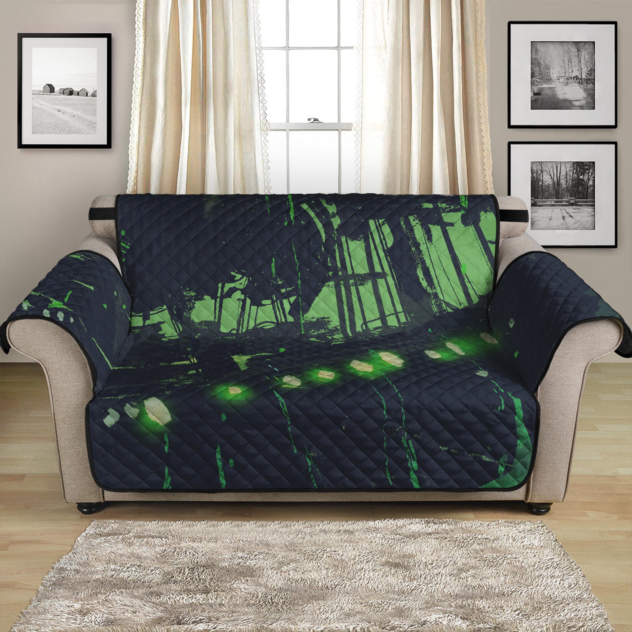 Flying Dutchman Ghost Pirate Ship Print Loveseat Protector