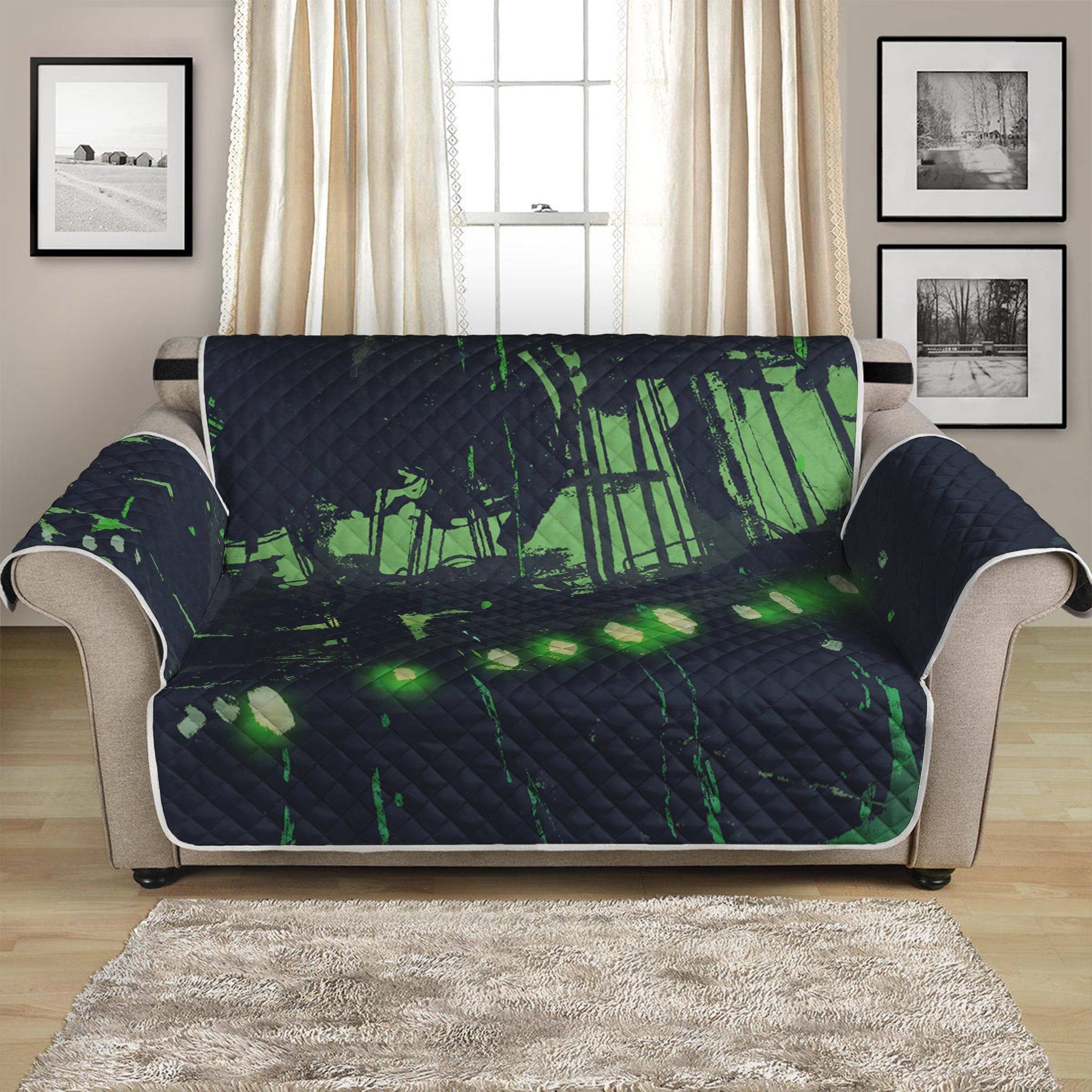 Flying Dutchman Ghost Pirate Ship Print Loveseat Protector