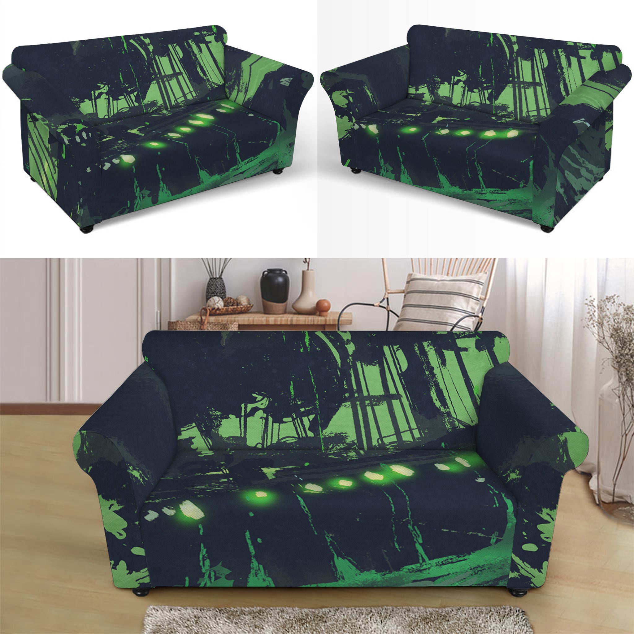 Flying Dutchman Ghost Pirate Ship Print Loveseat Slipcover