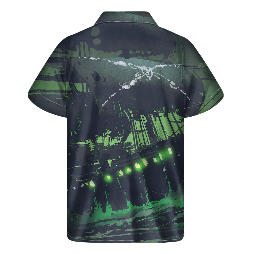 Flying Dutchman Ghost Pirate Ship Print Men's Short Sleeve Shirt