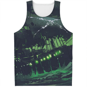 Flying Dutchman Ghost Pirate Ship Print Men's Tank Top