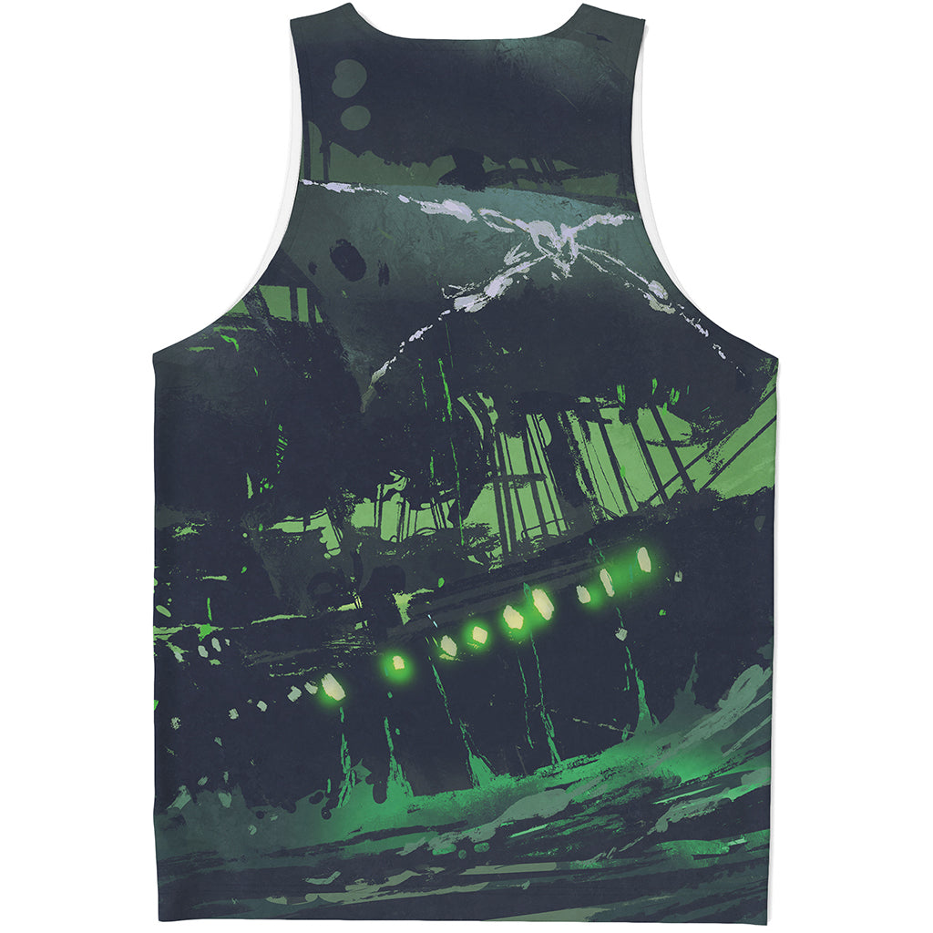 Flying Dutchman Ghost Pirate Ship Print Men's Tank Top