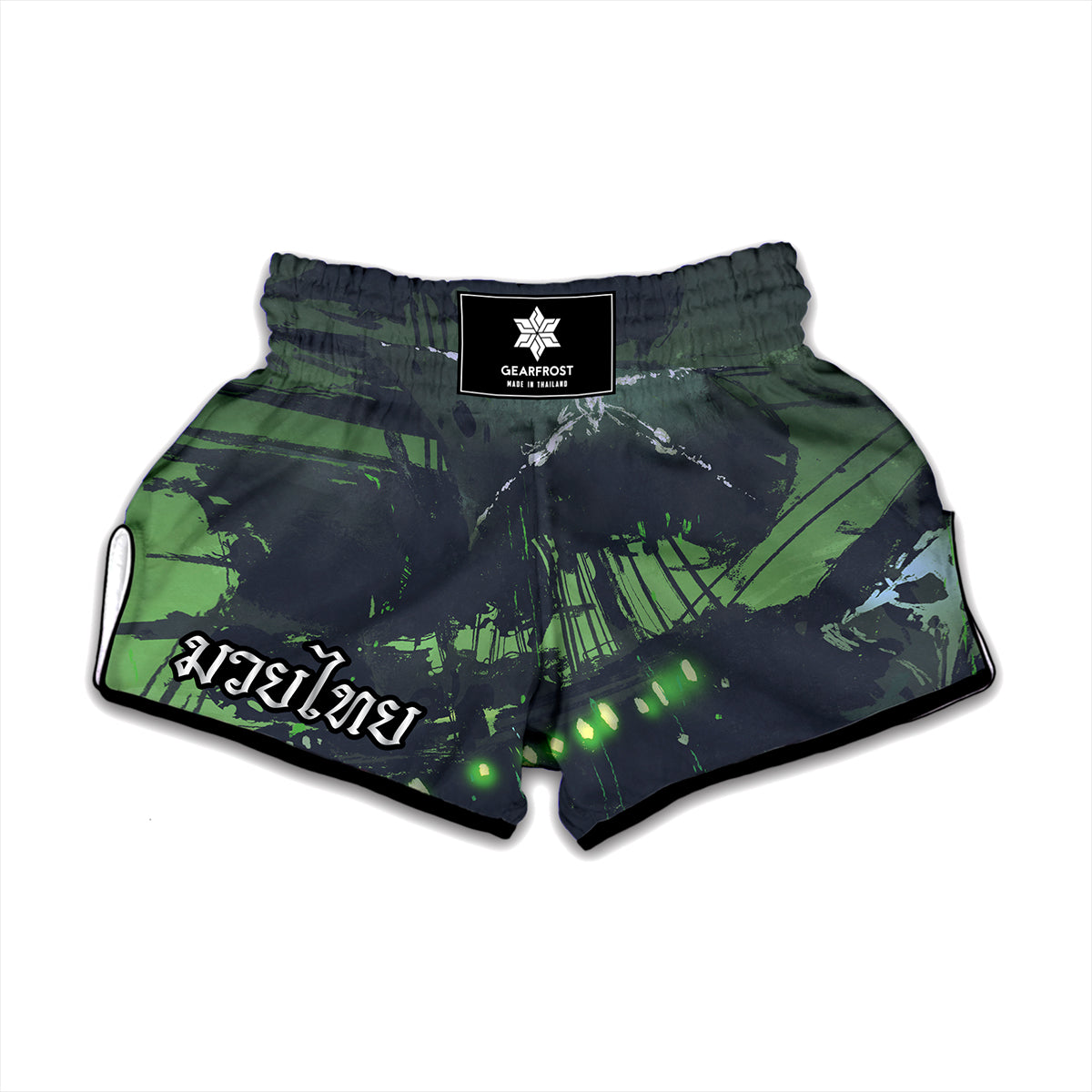 Flying Dutchman Ghost Pirate Ship Print Muay Thai Boxing Shorts