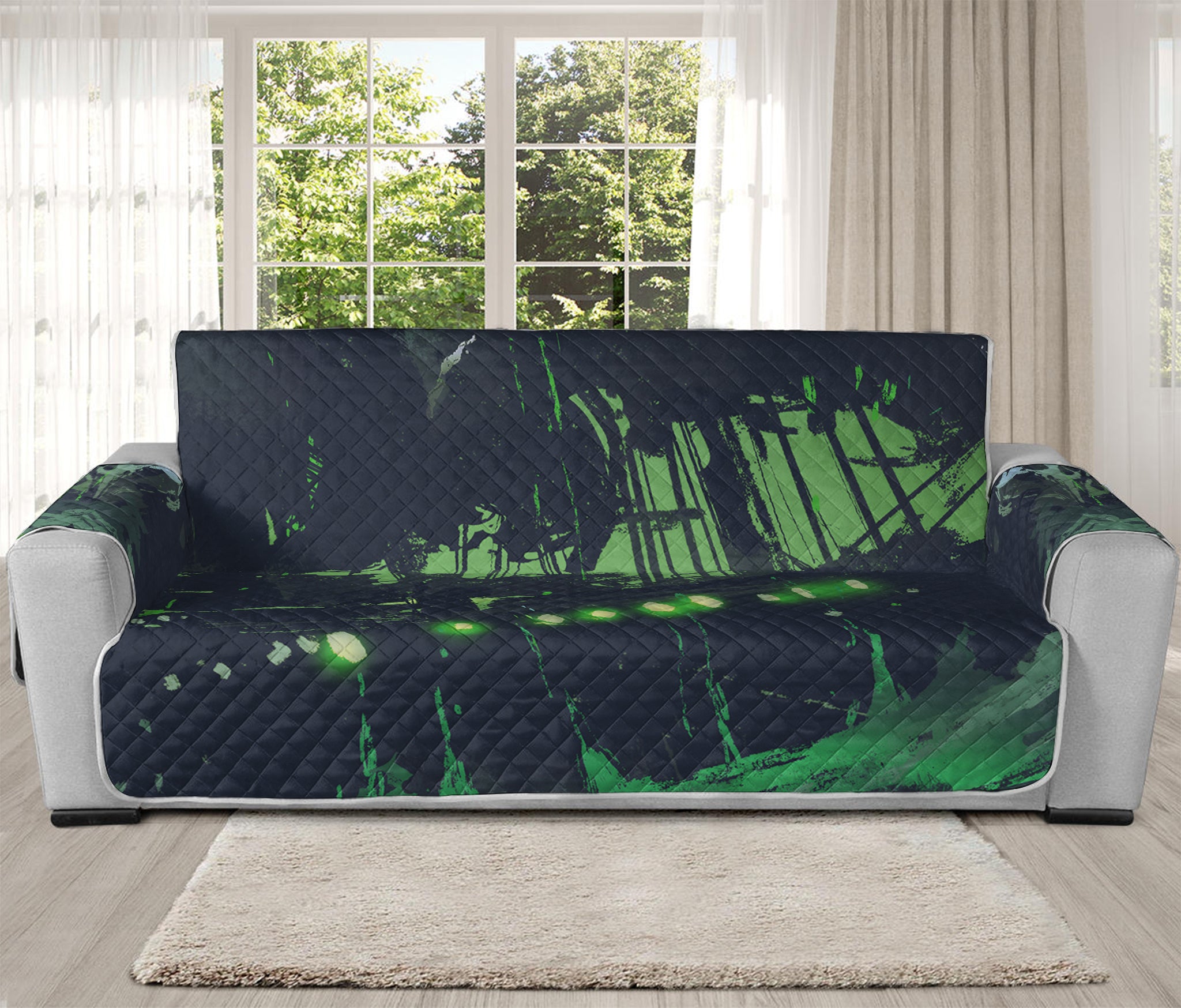 Flying Dutchman Ghost Pirate Ship Print Oversized Sofa Protector