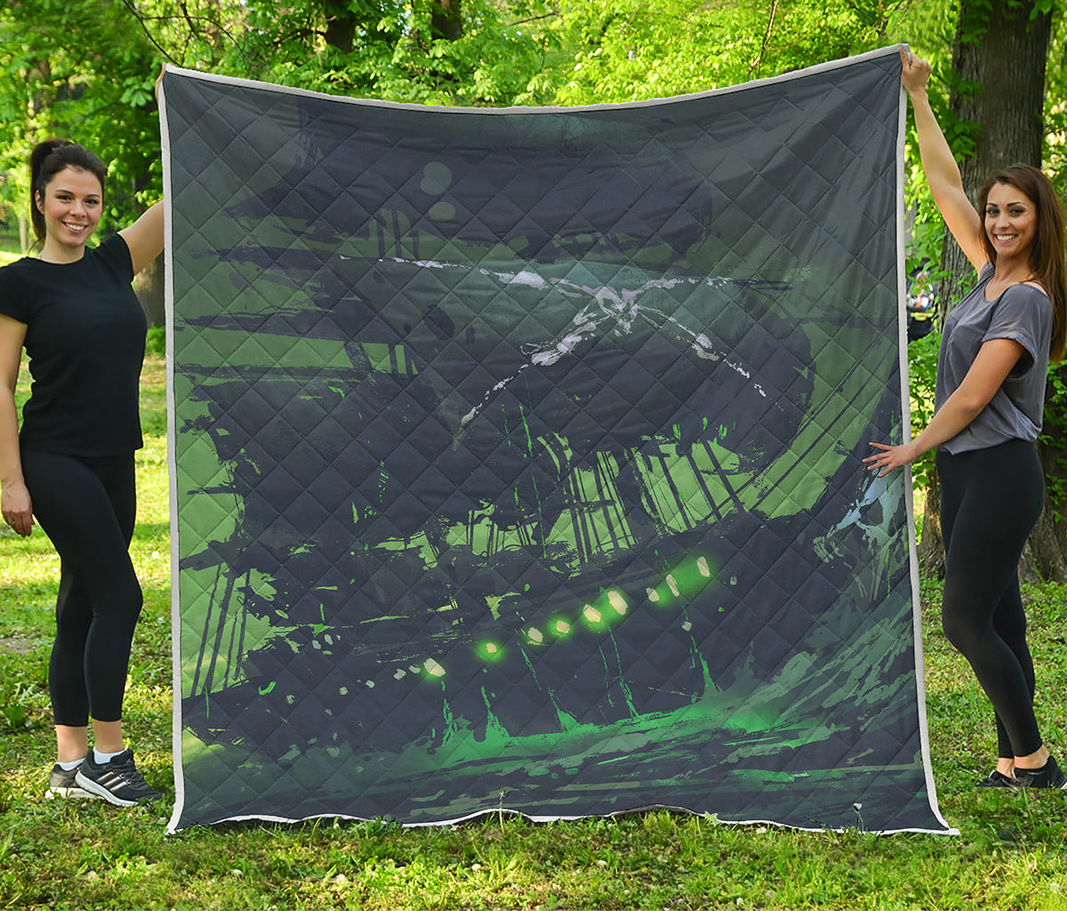 Flying Dutchman Ghost Pirate Ship Print Quilt