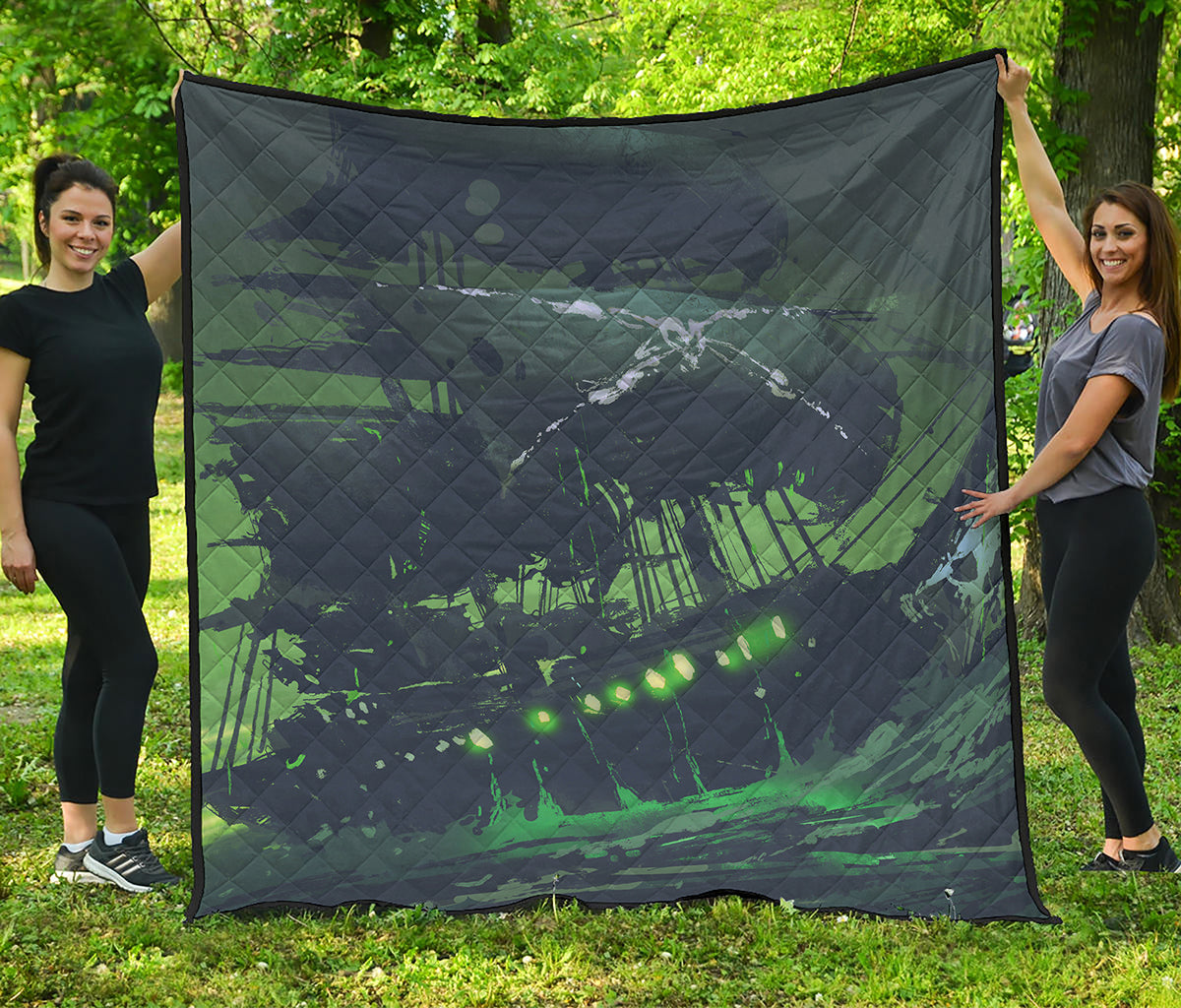 Flying Dutchman Ghost Pirate Ship Print Quilt