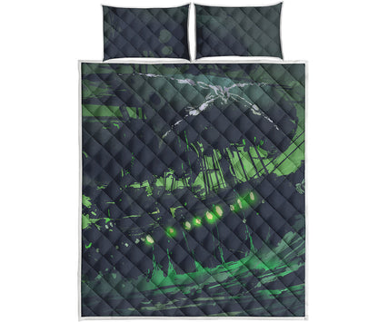 Flying Dutchman Ghost Pirate Ship Print Quilt Bed Set