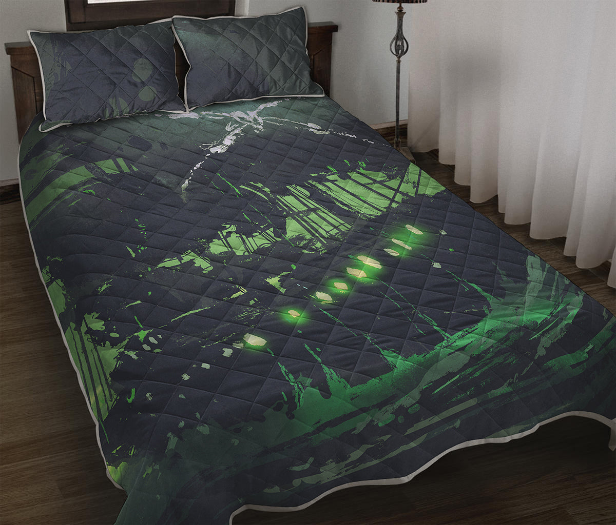 Flying Dutchman Ghost Pirate Ship Print Quilt Bed Set