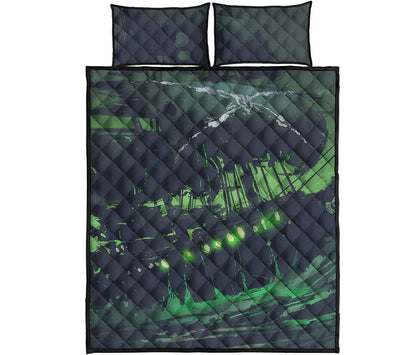 Flying Dutchman Ghost Pirate Ship Print Quilt Bed Set