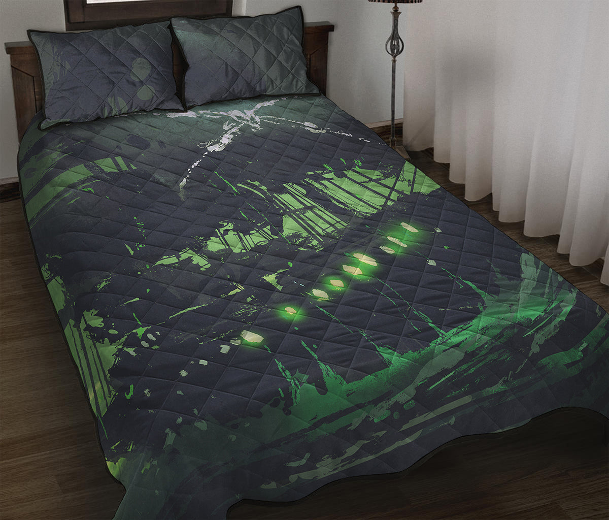 Flying Dutchman Ghost Pirate Ship Print Quilt Bed Set